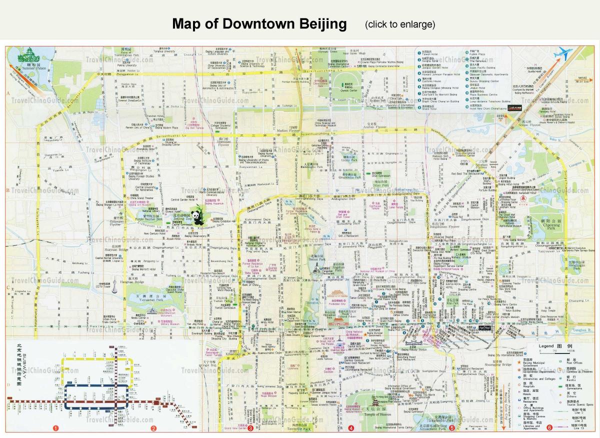 Beijing sightseeing kaart