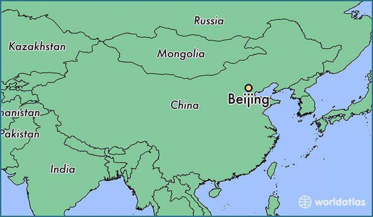 kaart van China wat Beijing
