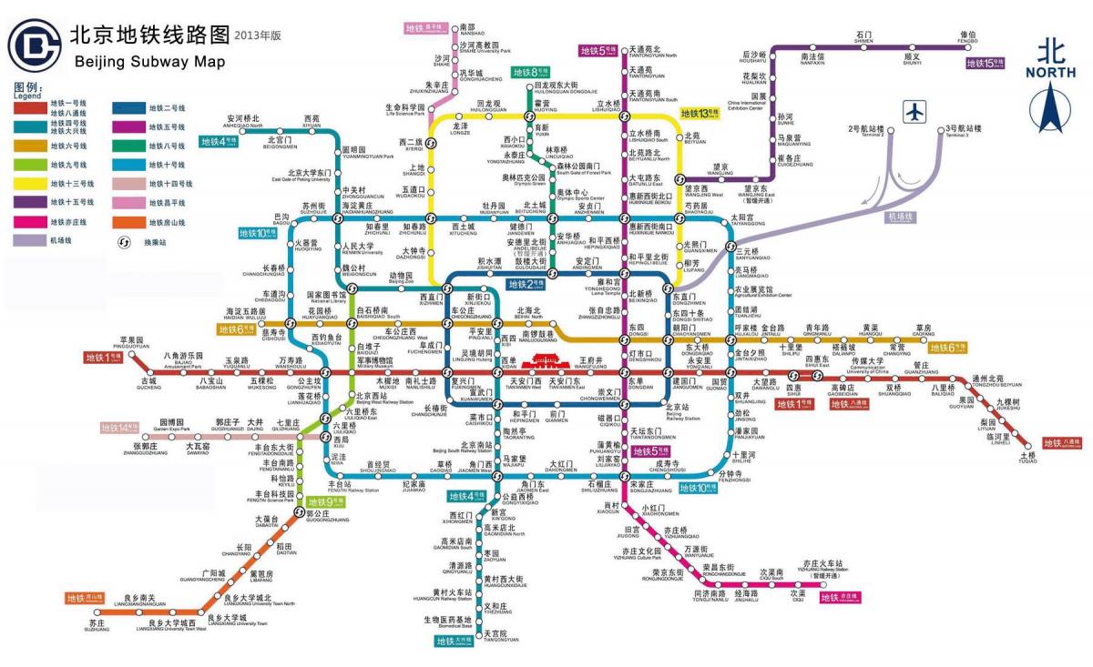 Beijing metro stasie kaart