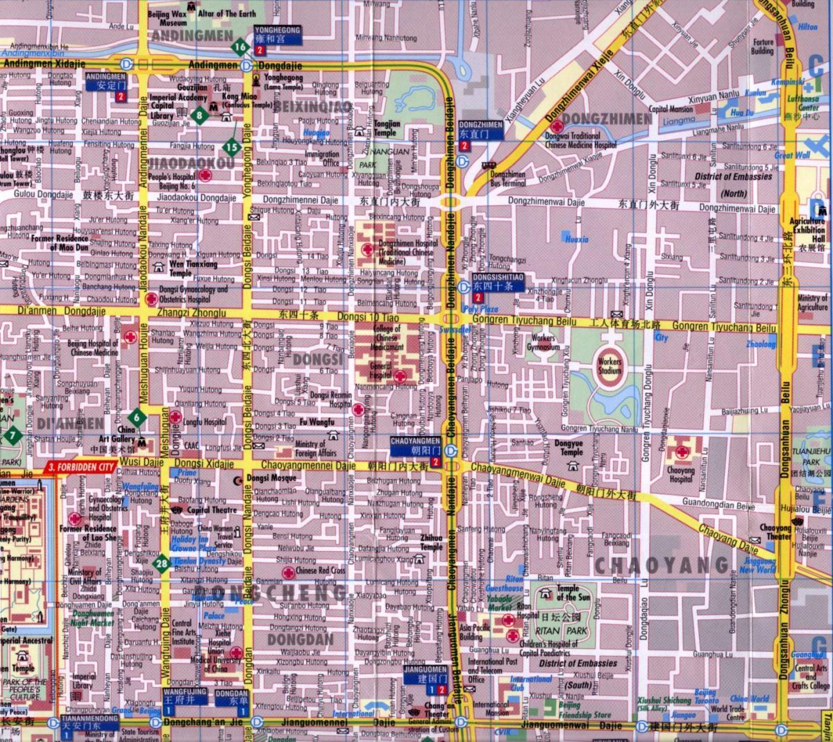 chaoyang distrik Beijing kaart