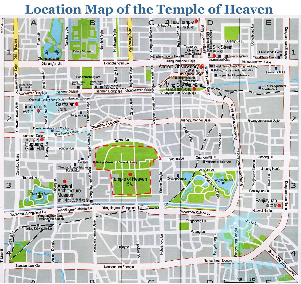 kaart van die tempel van die hemel 