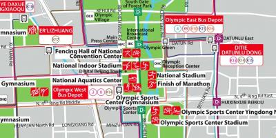 Kaart van Beijing olimpiese park