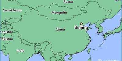 Beijing, China wêreld kaart